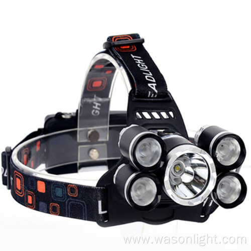 Best Selling 5 1500 Lumens Brightest 18650 Led Miner Headlamp Head Lamp For Hunting Battery Operated Headlight